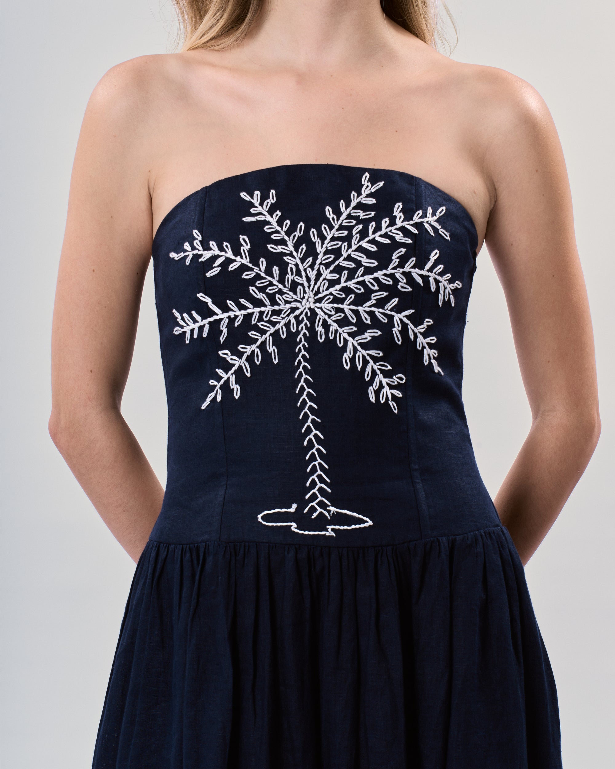 ESTELA DRESS IN BLUE NAVY