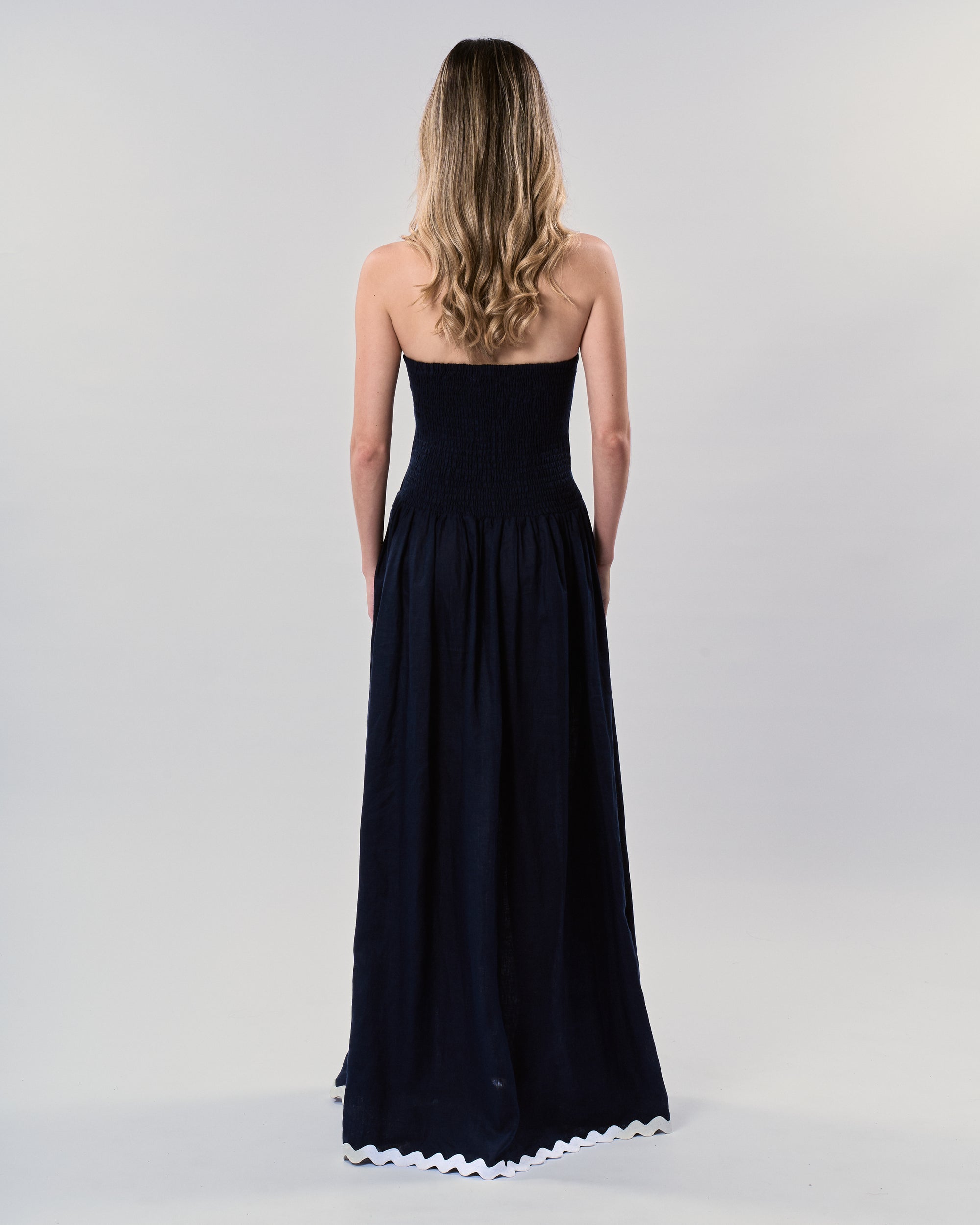 ESTELA DRESS IN BLUE NAVY