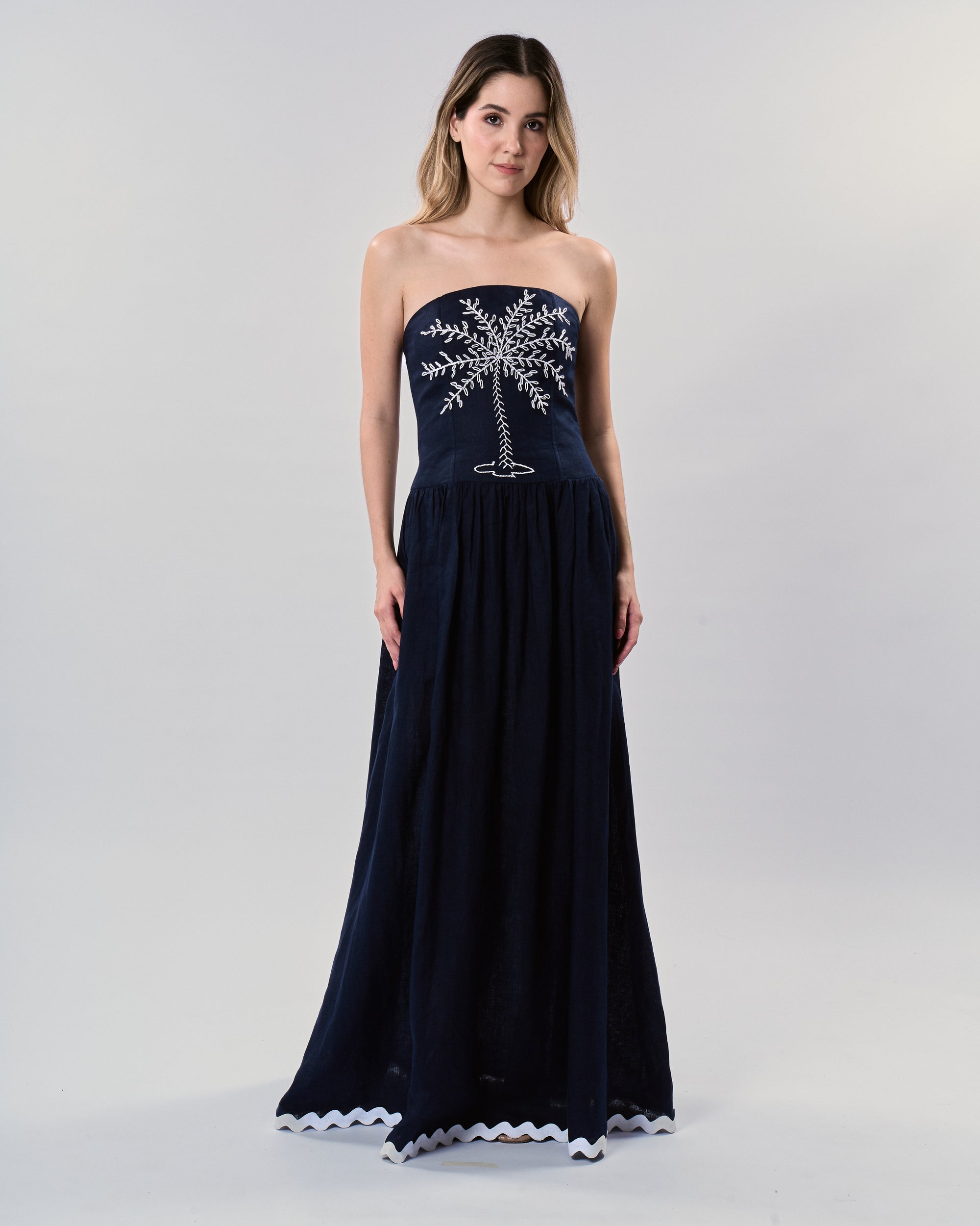 ESTELA DRESS IN BLUE NAVY