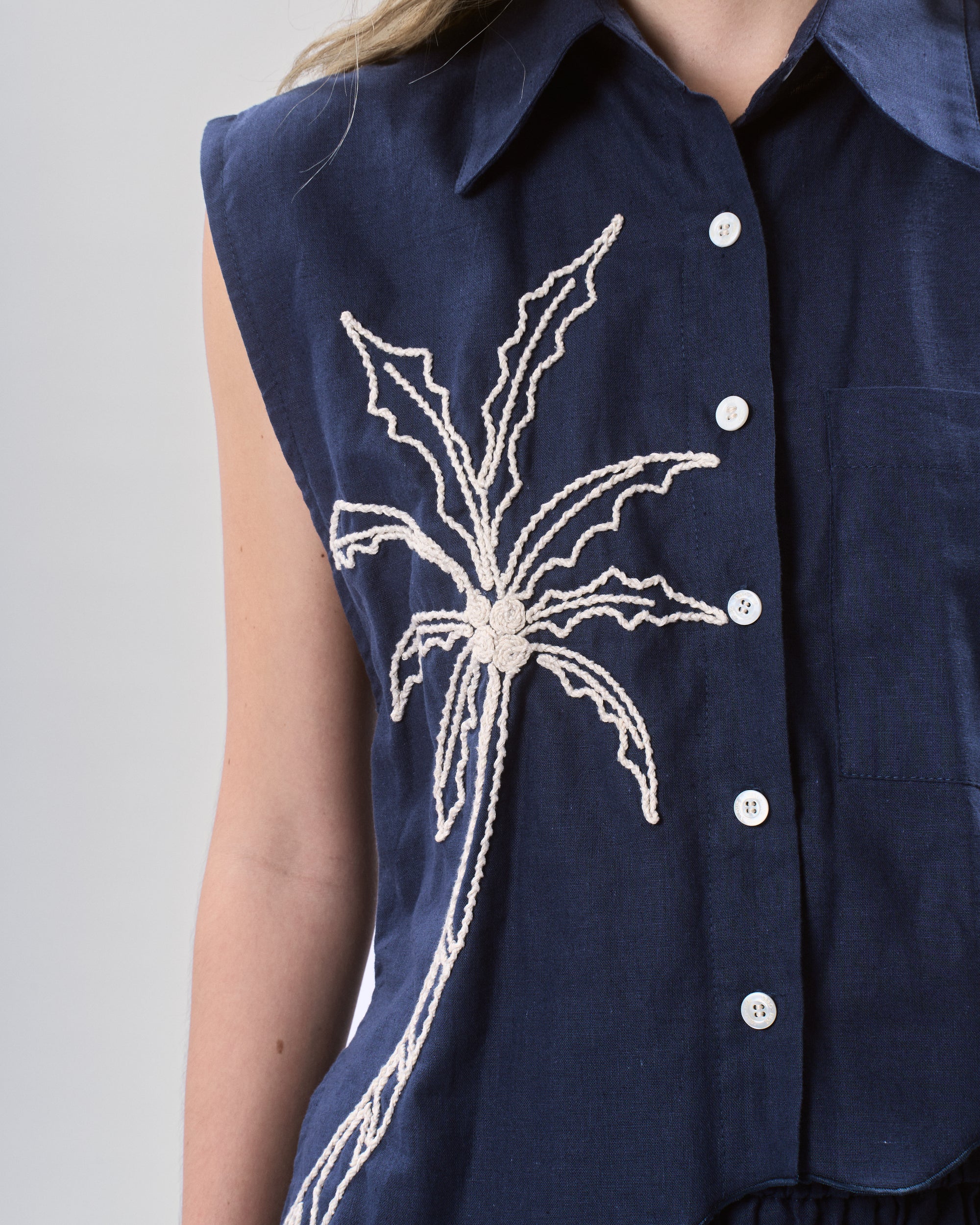SOLARA BLOUSE IN NAVY